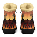 Sunset Tipi High Top Zipper Winter Boot with Fur Lining