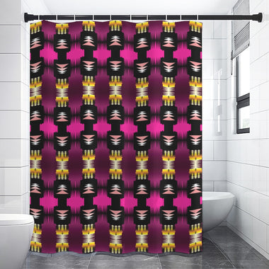 Midnight Sage Fire Pink Shower Curtain (59 inch x 71 inch)