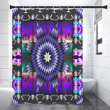 Purple Star Shower Curtain (59 inch x 71 inch)
