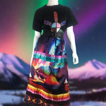 Northern Lights Tipi Ribbon Skirt with Pockets and Underskirt Lining