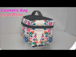 Floral Beadwork Seven Clans White Cosmetic Bag/Large