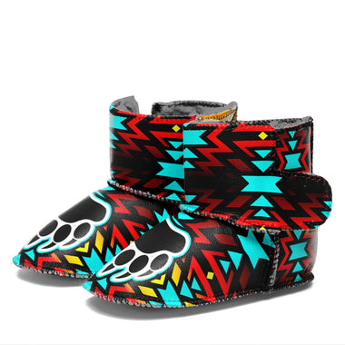 Fire Colors and Turquoise Bearpaw Baby Boots