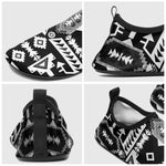 Kids Chiefs Mountain Black and White Sockamoccs Slip On Shoes