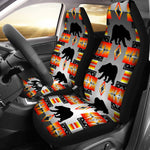 Bear Black and White Universal Car Seat Cover With Thickened Back