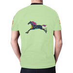 Ledger Horse Black with Ribbonwork Sleeves New All Over Print T-shirt for Men (Model T45)