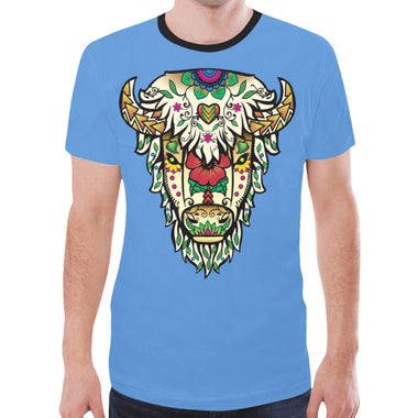 Buffalo Spirit Guide (Blue) New All Over Print T-shirt for Men (Model T45)